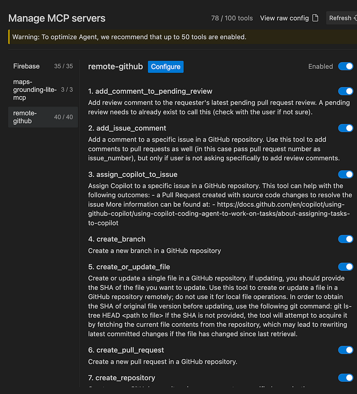 远程 GitHub MCP 服务器配置成功