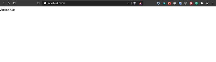 React app create with create-react-app, after I configured my own set up, running in a browser