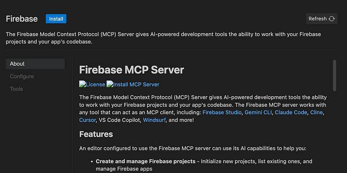Firebase MCP 服务器详情