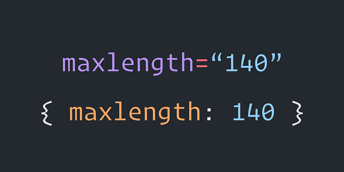 Code snippet showing max length equals 140