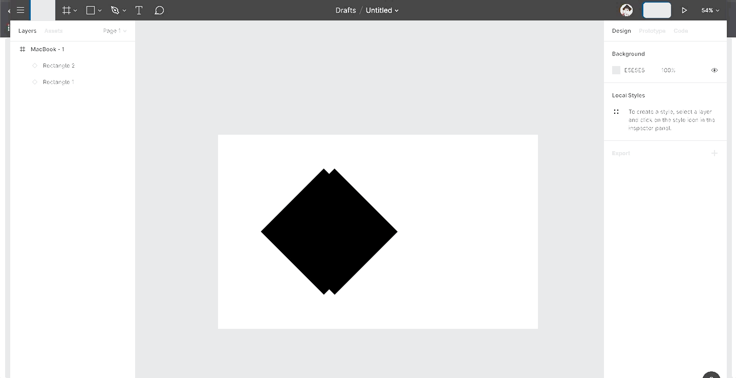 Part 1: A GIF showcasing how you can create a code icon in Figma.