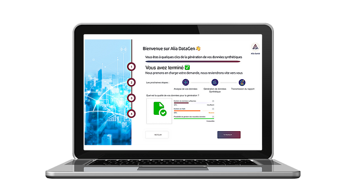 Platform of generation of synthetic data of Alia Santé