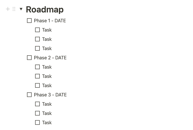 Roadmap section