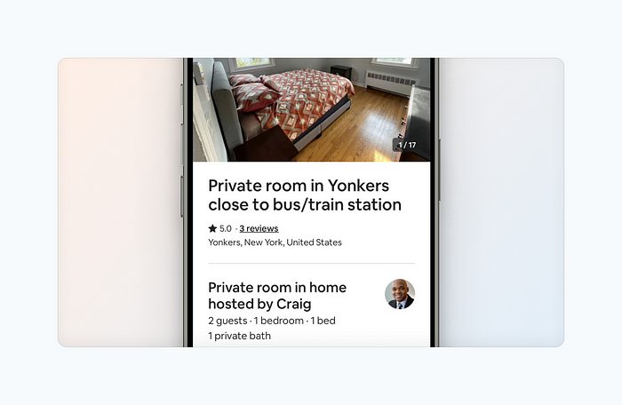 Airbnb app screenshot from Mobbin