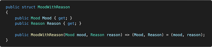 The struct - MoodWithReason