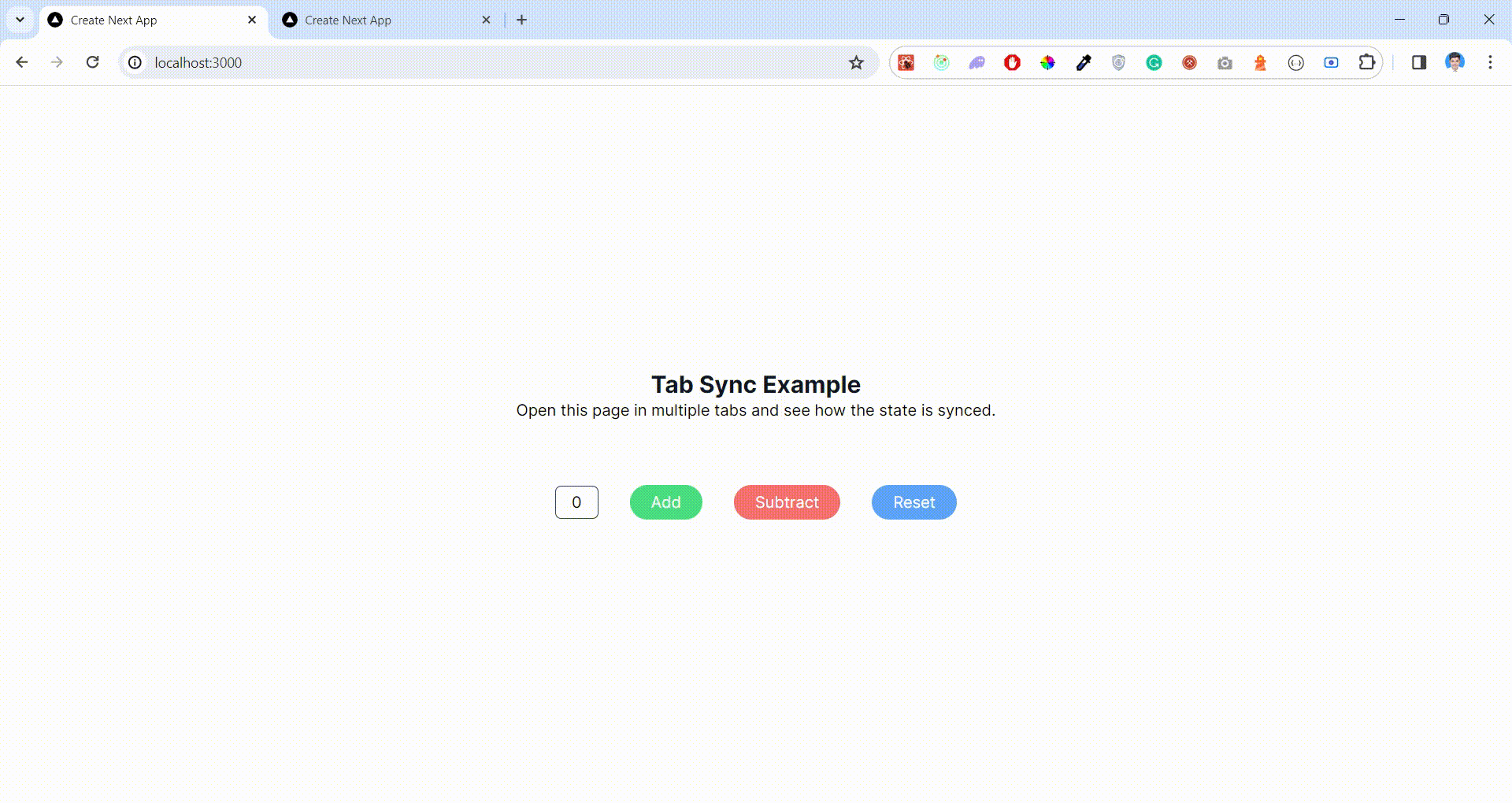 Tab Syncing Complete Example