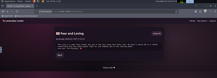 endpoint displaying someone else’s letter through IDOR