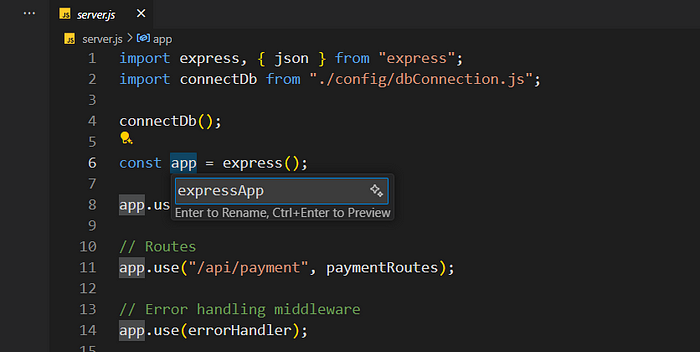 Renaming in VS Code