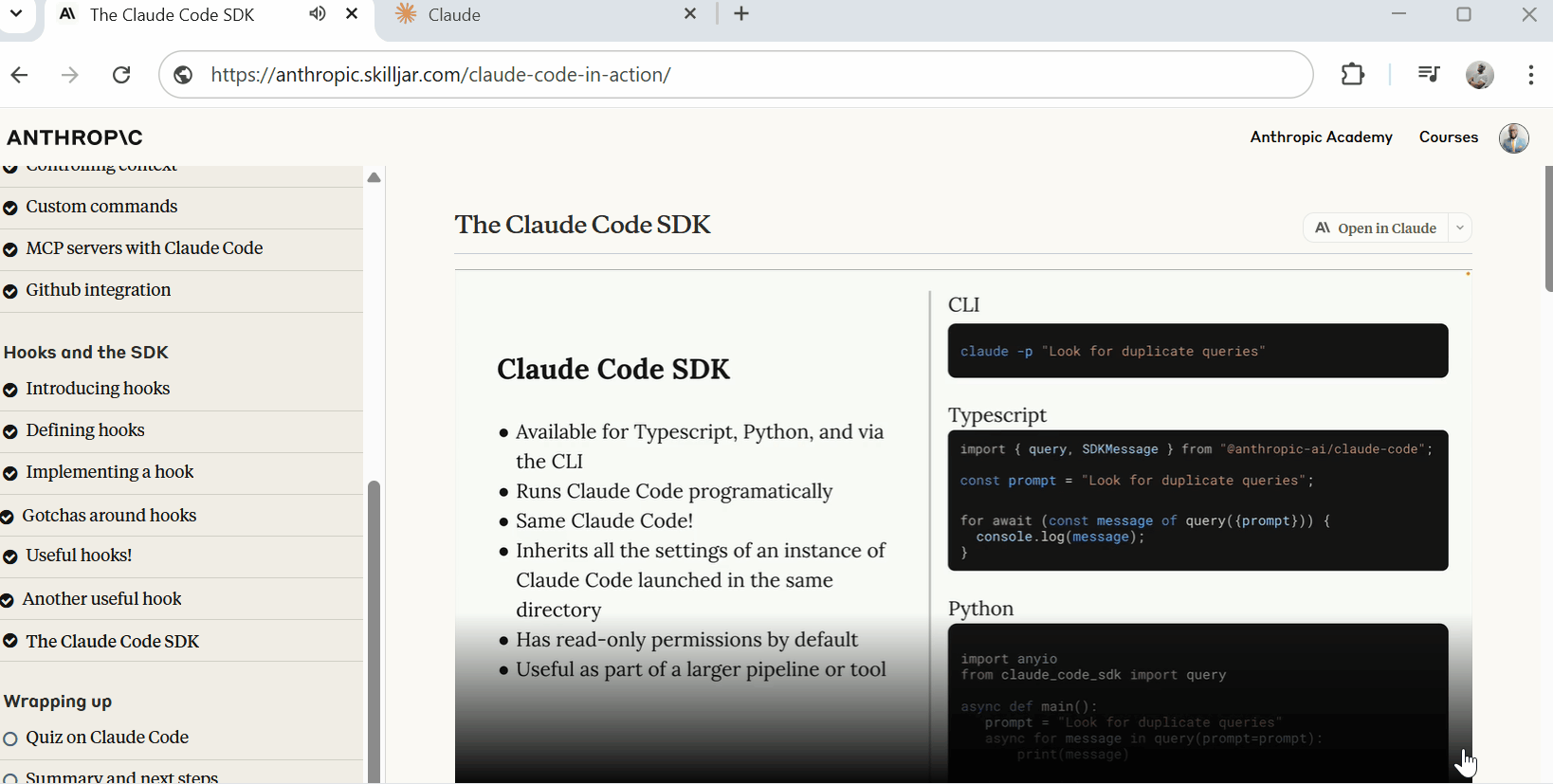 Claude Code Course Anthropic