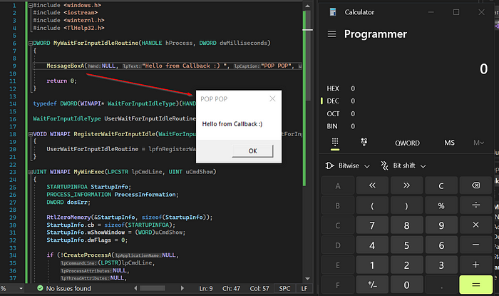 Shellcode execution using RegisterWaitForInputIdle. | CTF导航