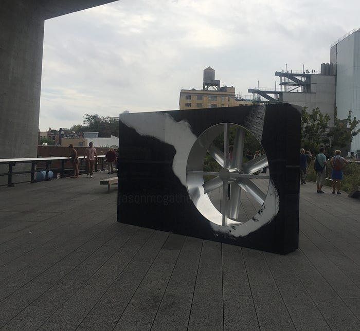 Ice cream cone fan art installation on Manhattan High Line