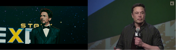 A frame from the source video (left) and the destination video (right)