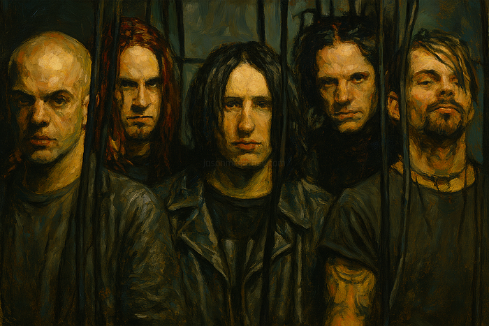 Nine Inch Nails with Trent in leather jacket