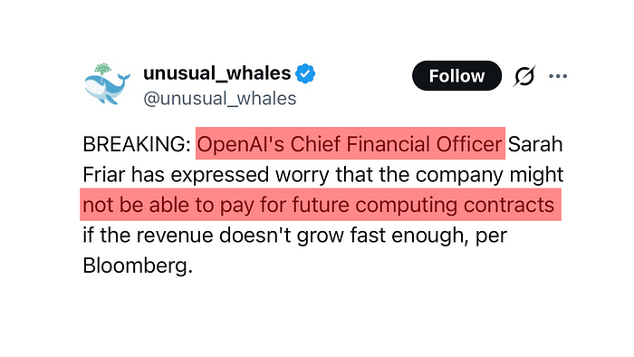 OpenAI not being able to pay for compute