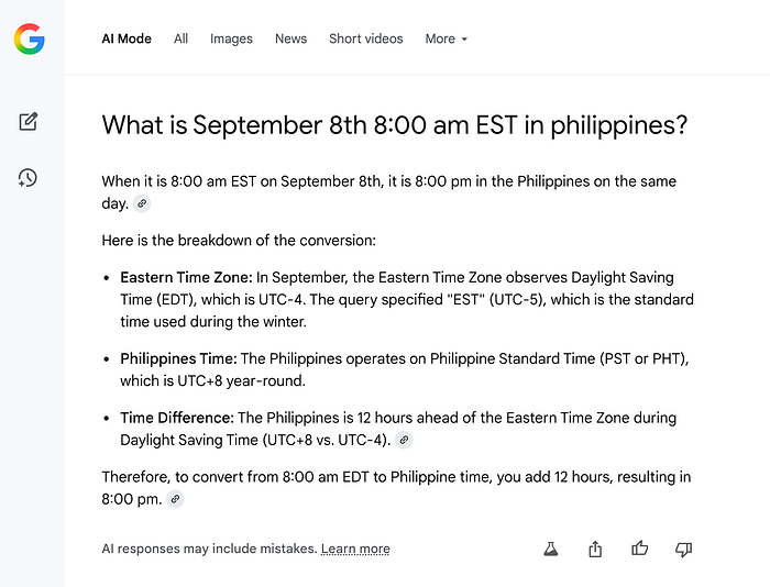 AI Mode example. Image by Jim Clyde Monge