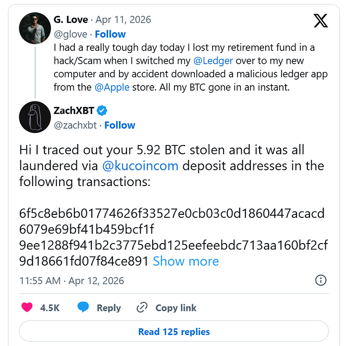 ZACHXBT Tweet