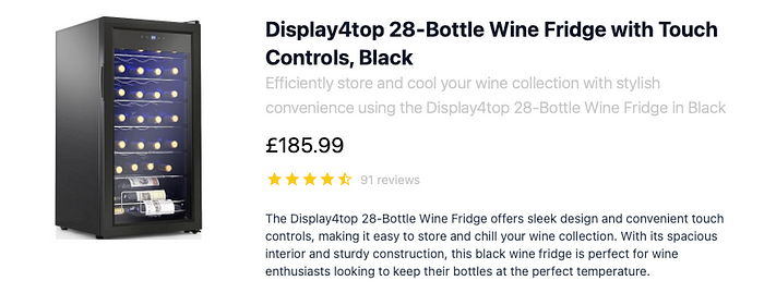 Display4top 28-Bottle Wine Fridge
