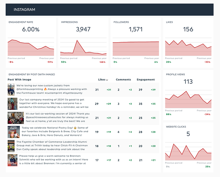 Instagram results for my agency — December 2024. Source: Country Fried Creative