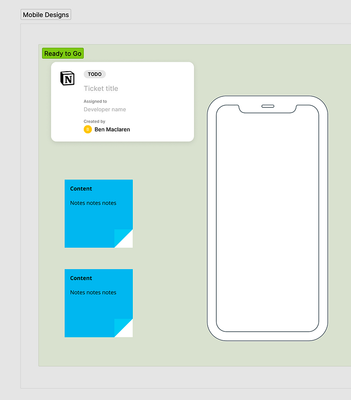 A section showing ways to annotate screens is shown. It shows section with the heading “ready to go” that contains a iphone screen, post it notes and a widget for the app notion.