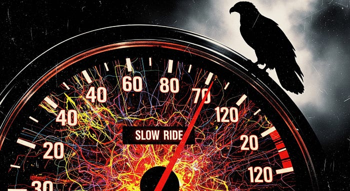 Image 2: Slow Ride with crow on clock