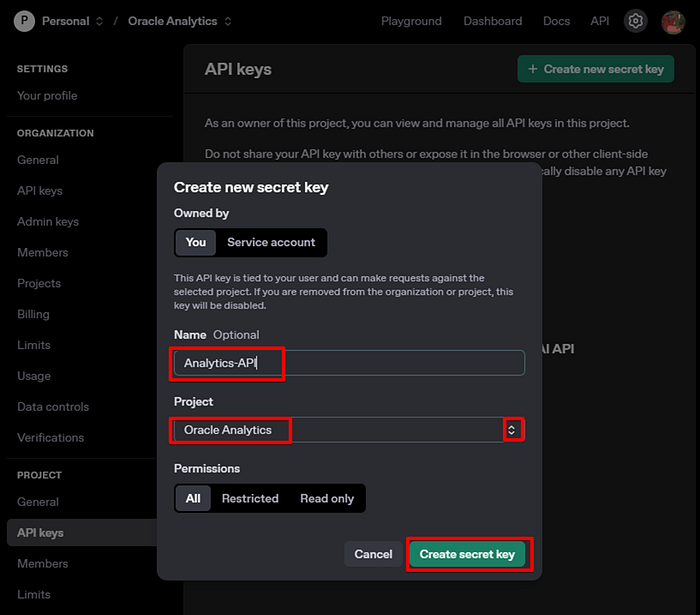 Provide secret key details