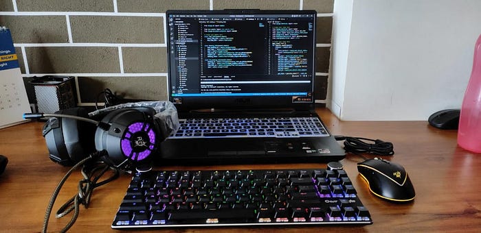 my coding notes desk