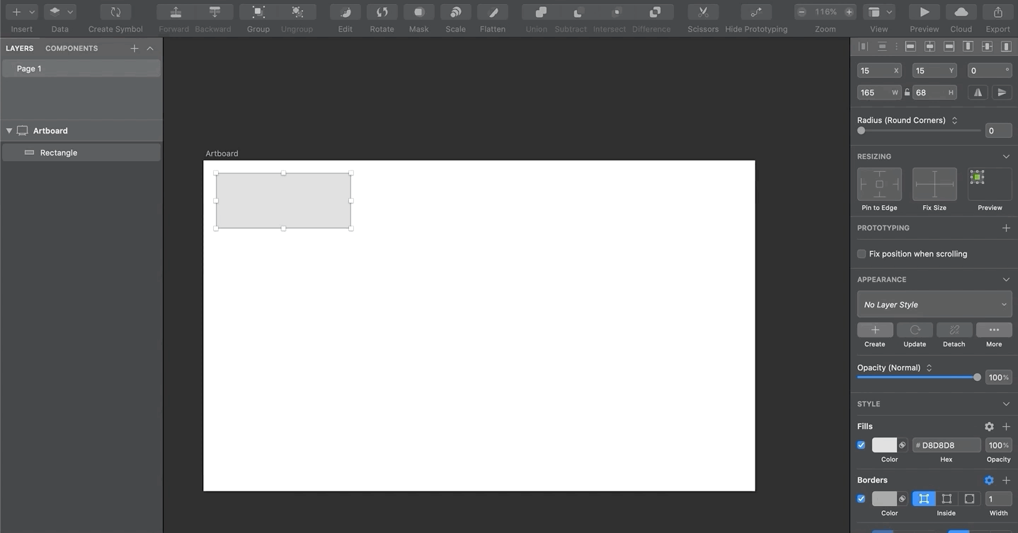 A GIF describing how to create grids in Sketch.