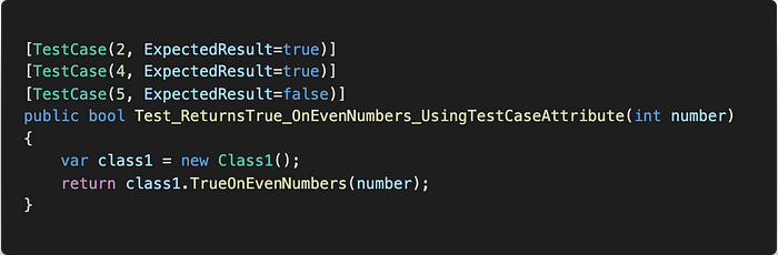 Using the NUnit TestCase method-level attribute