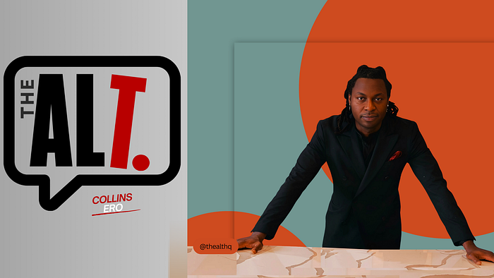 Collins Ero stands next to the alt logo. Positioned as an AfroNouveau Speaker like · vusi thembekwayo