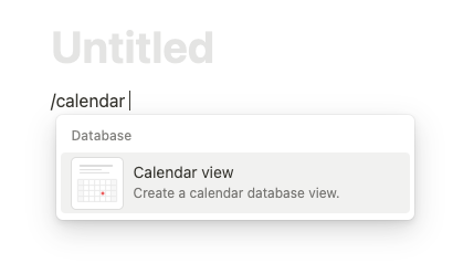 Inline calendar