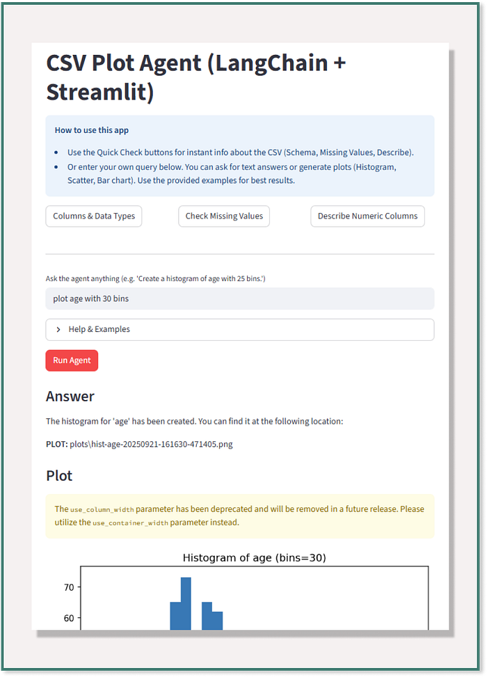 CSV Plot Agent with LangChain & Streamlit: Your Introduction to Data Agents CSV Plot Agent with LangChain & Streamlit: Your Introduction to Data Agents