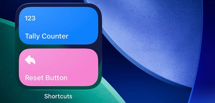 Tally Counter and Reset Button shortcuts on Home Screen as widgets