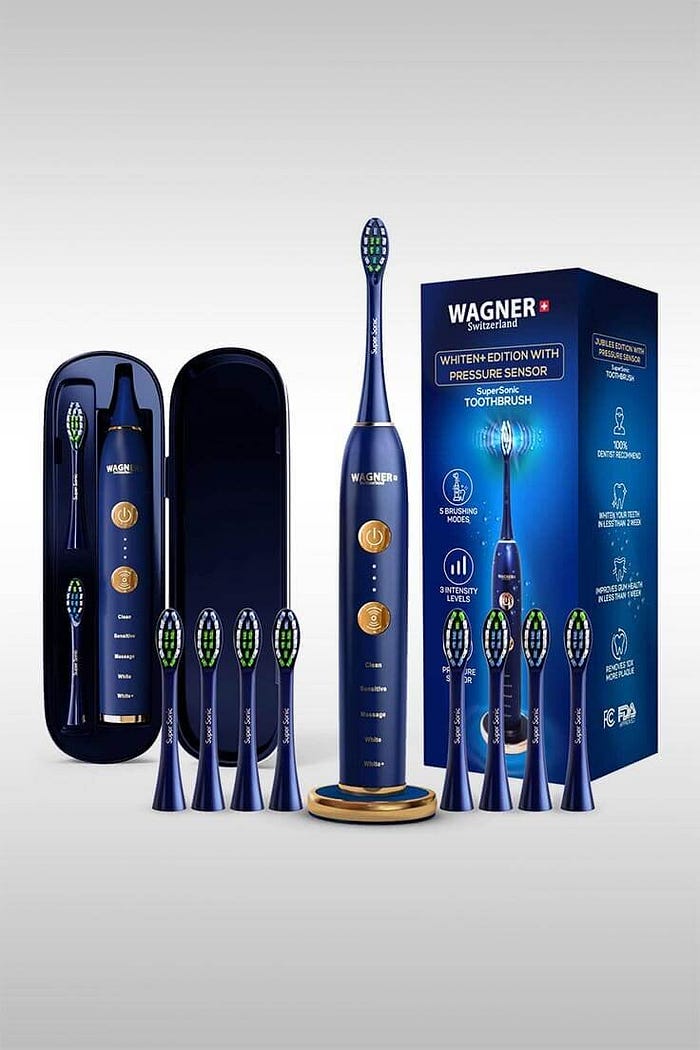 Whiten+ Pressure Sensing Toothbrush (709951679715) — Image Credit: Wagner Switzerland