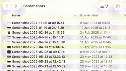 Renaming screenshots based on their content using AI