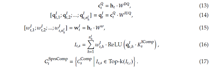 Equations 13 to 17