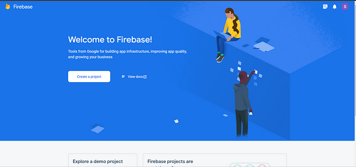 Firebase console screenshot