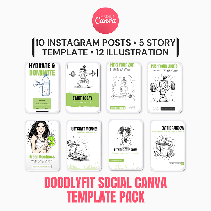 DoodlyFit Canva Templates