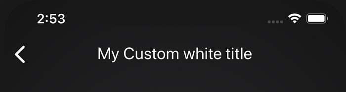 Transparent navigation bar on black background with white tint