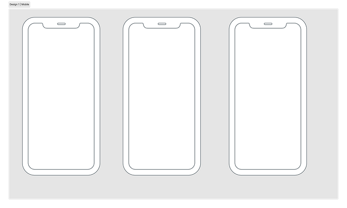 Mobile screens sit within a greyed section. The title “mobile” sits above the section.