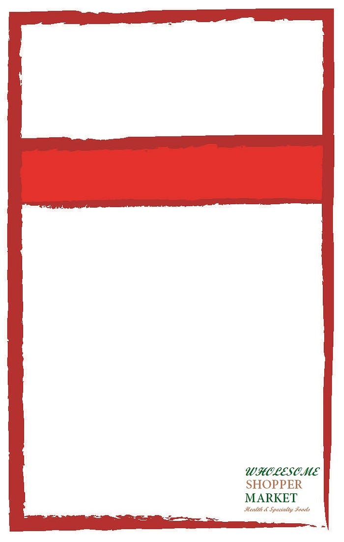 Wholesome Shopper Market sale tag