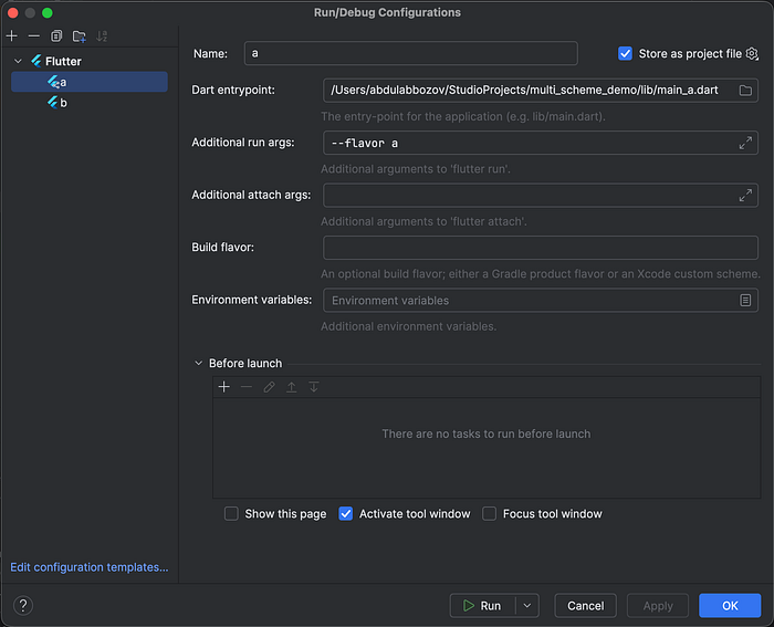 build configuration for each flavor after overriding default of AndroidStudio