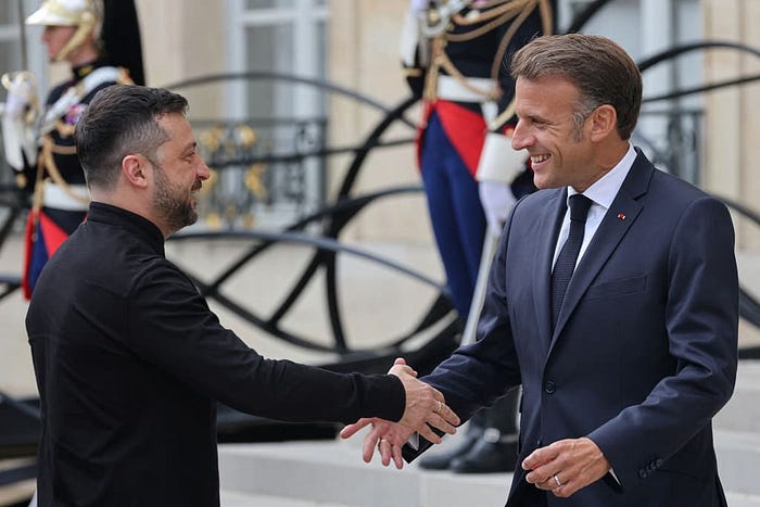 Macron with President Zelensky