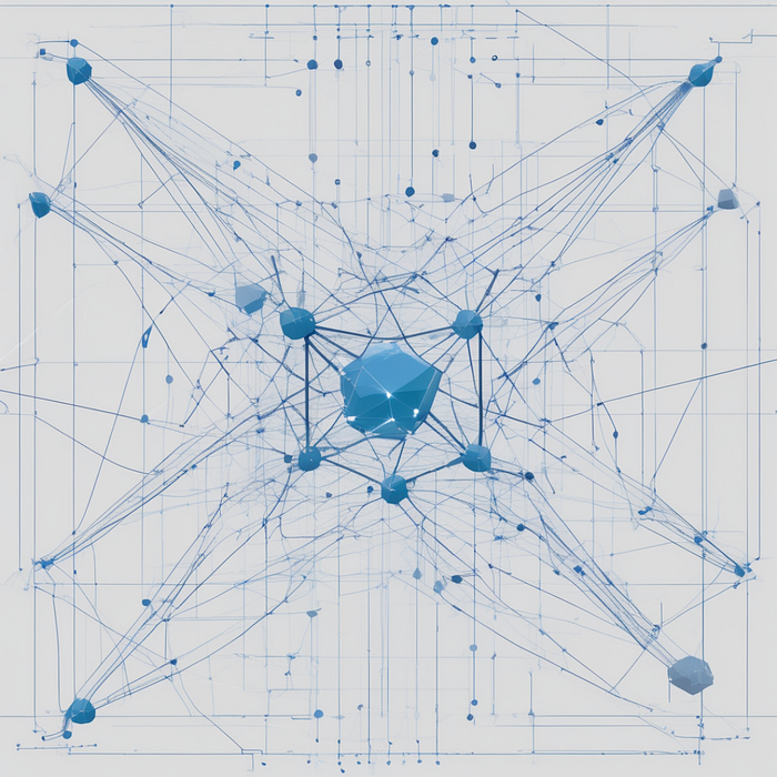 Abstract blueprint network symbolizing structure and clarity in AI governance.