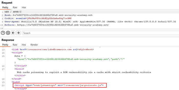 Image 1 — Web Cache Poisoning to Exploit a DOM Vulnerability via a Cache With Strict Cacheability Criteria