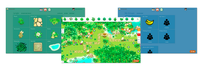 Allcancode Platform v2 — In the middle: the game editor