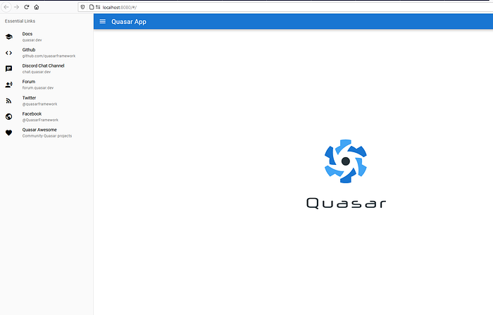 screen that comes up when the project has been successfully created