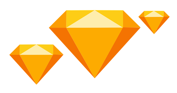 The image consists of three Sketch logos of different sizes, created using Sketch.