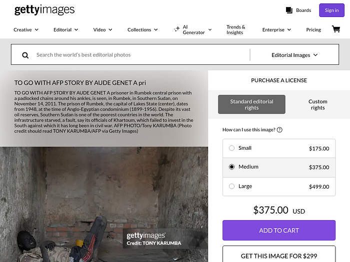 Screenshot of the photo on GettyImages