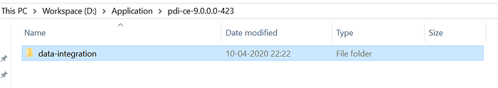 Data integration folder screenshot